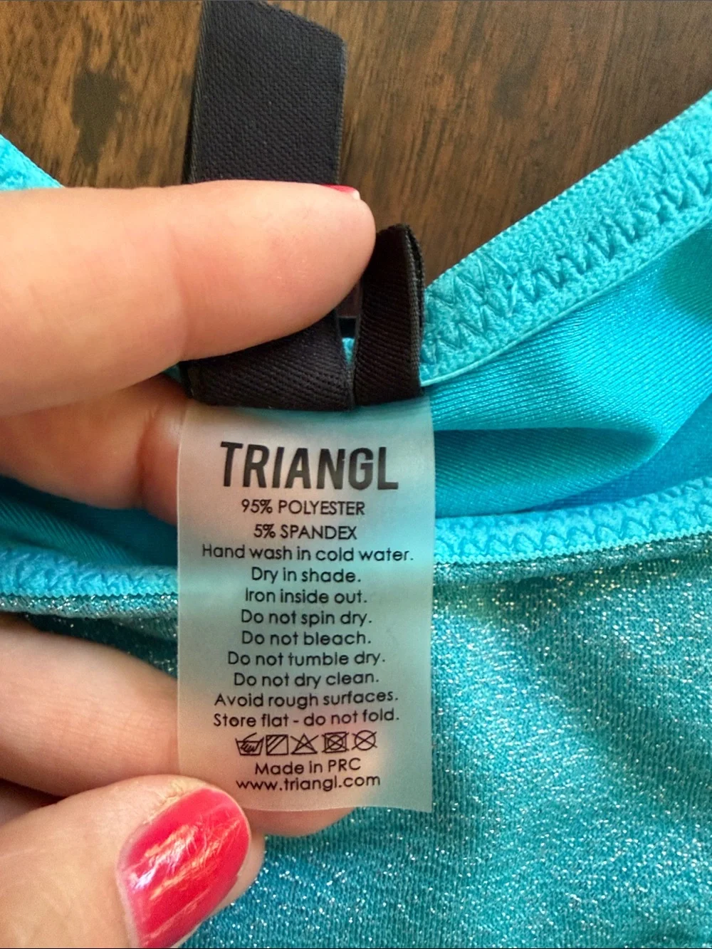 Sz M Triangl Swimwear Sparkly Blue Women’s Bikini Bottom